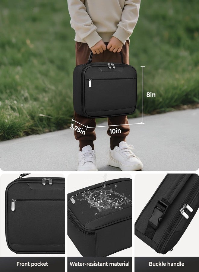 Tuwubi Kids Lunch Bag Insulated Lunch Box for Kids Small Lunch Bag for Boys/Girls Durable Lunchbox for School,Black 10-Can(5L) - Image 5